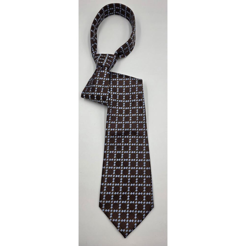 Pronto Uomo Mens Silk Tie Classic Retro Geometric 3D